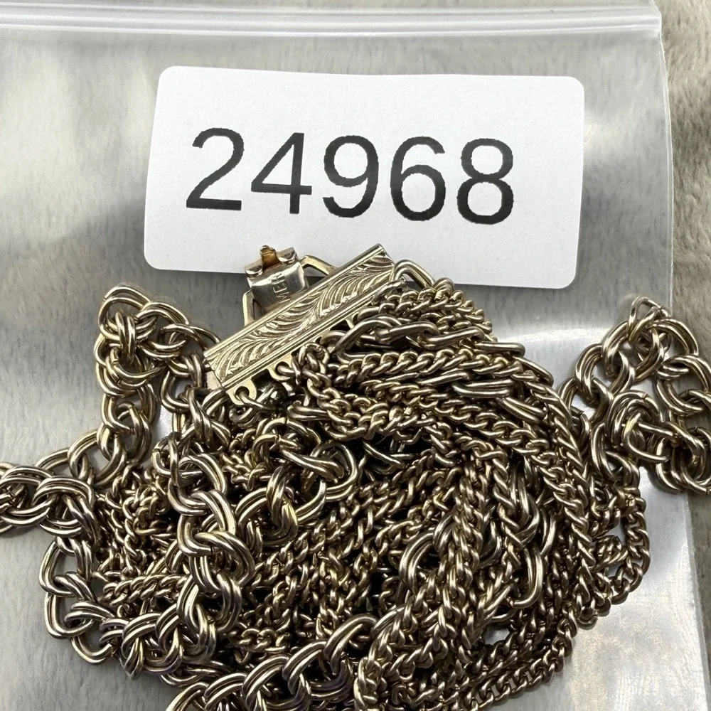 Vintage Kramer Bracelet Gold Tone Layered Multi Strand Chain 7